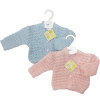 C2-P03: Baby Pink Knitted Cardigan (0-3 Months)